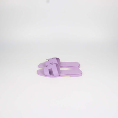 Hermes Amethyste Epsom Leather Oran Sandals