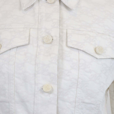 Fendi Cream Denim Calligraphy FF Print Crop Jacket