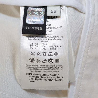 Fendi Cream Denim Calligraphy FF Print Crop Jacket