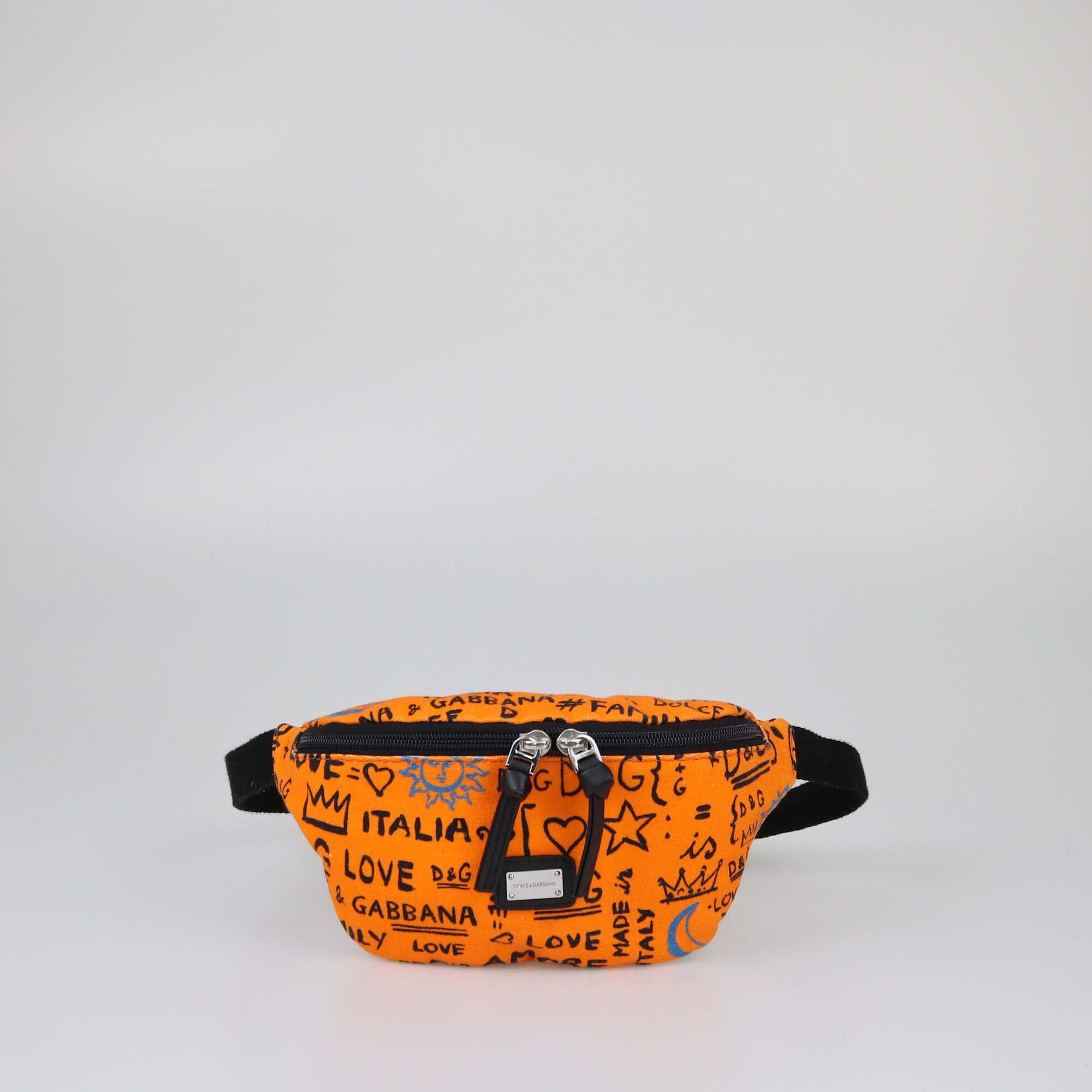 Dolce & Gabbana Bambino Orange Printed Belt Bag Womens Dolce & Gabbana 