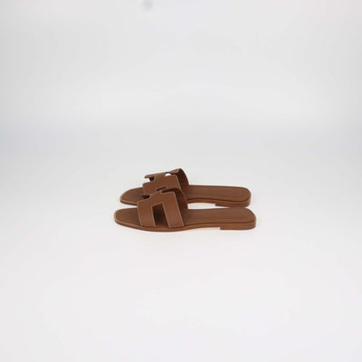 Hermes Gold Box Calf Leather Oran Sandals