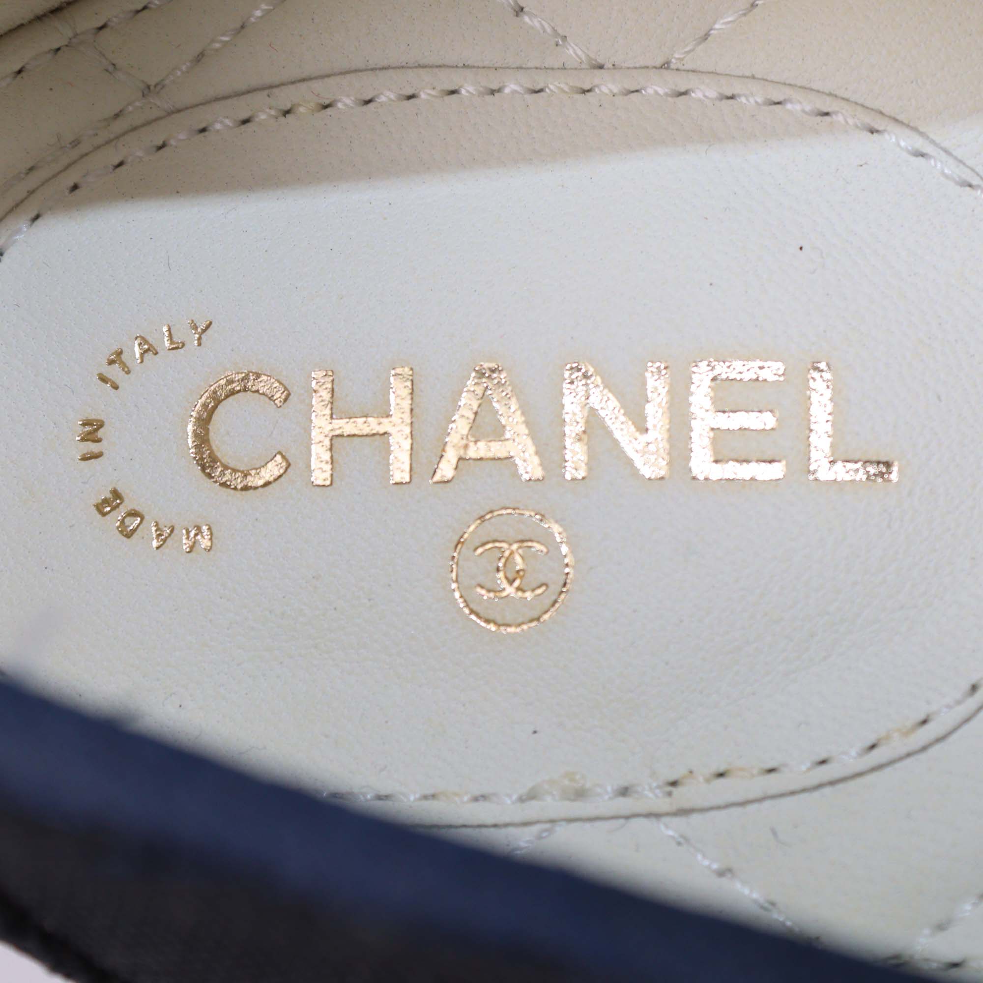 Chanel Tricolor Canvas CC Loafers