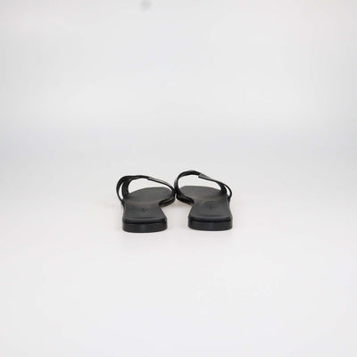 Hermes Black Box Calf Leather Oran Sandals