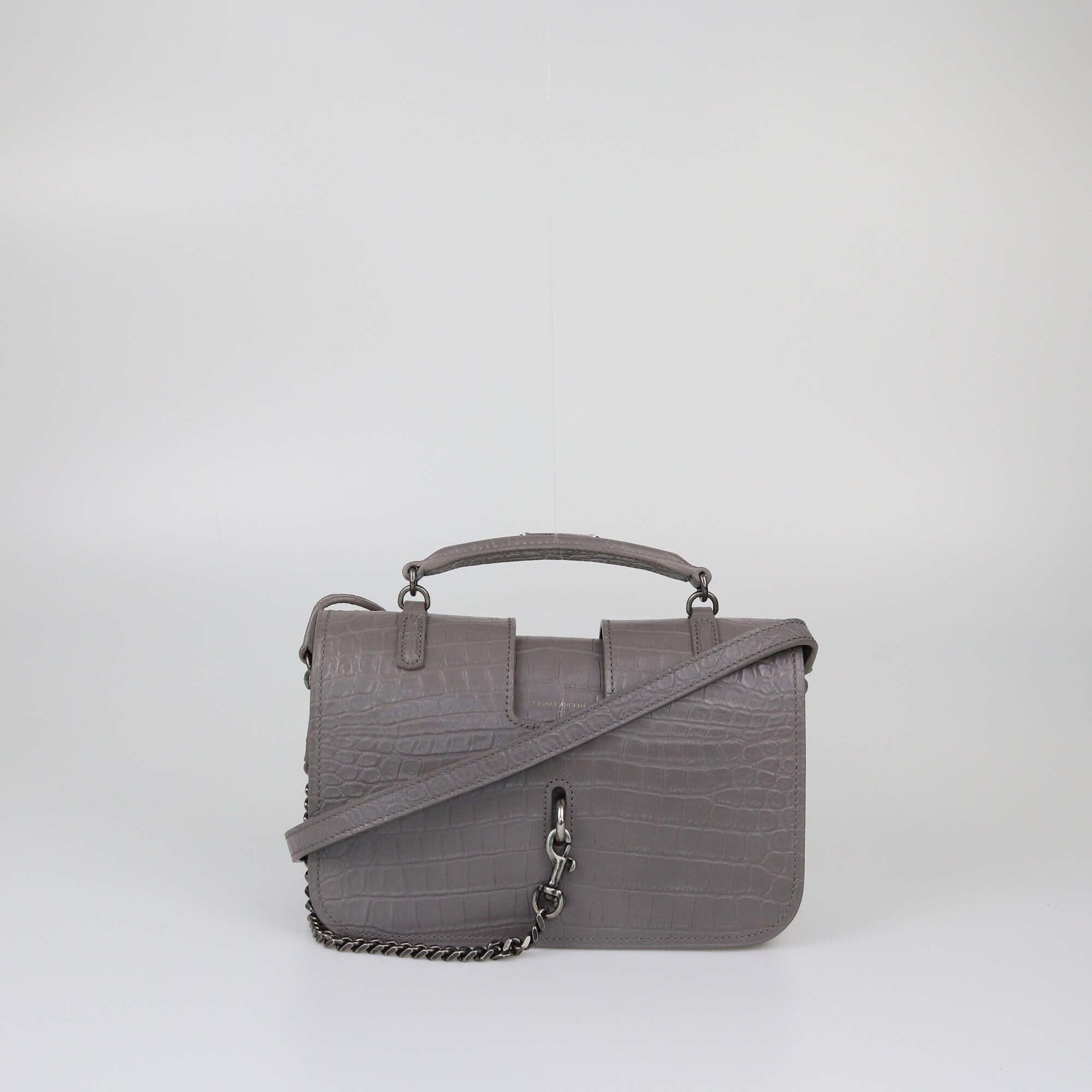 Saint Laurent Grey Croc Embossed Medium Charlotte Messenger Bag Womens Saint Laurent 