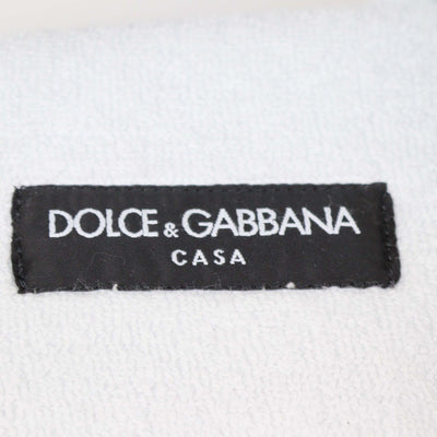 Dolce & Gabbana White/Blue Printed Terry Cloth Slippers