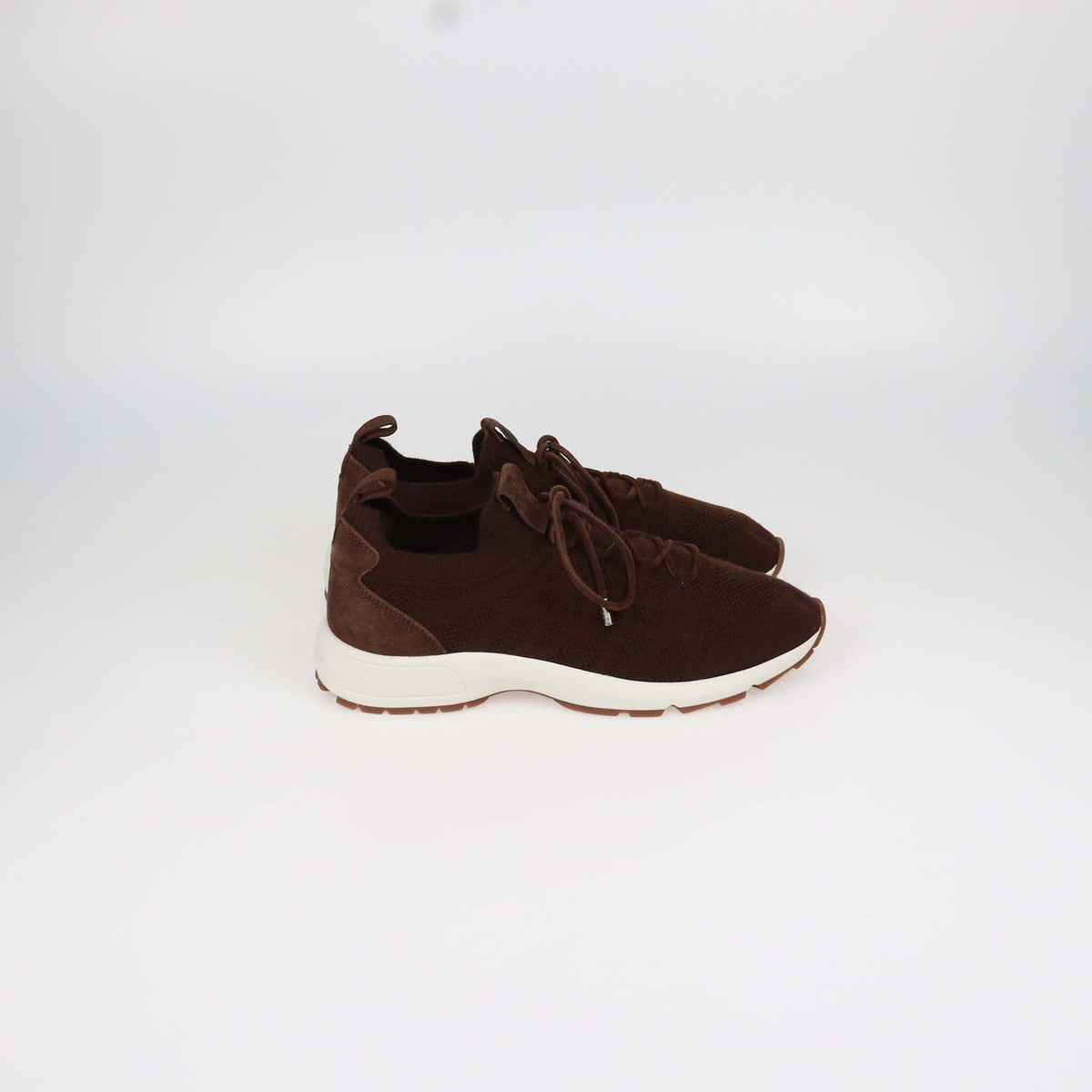 Christian Dior Brown Cannage Knit Fabric and Suede B80 Lounge Sneakers