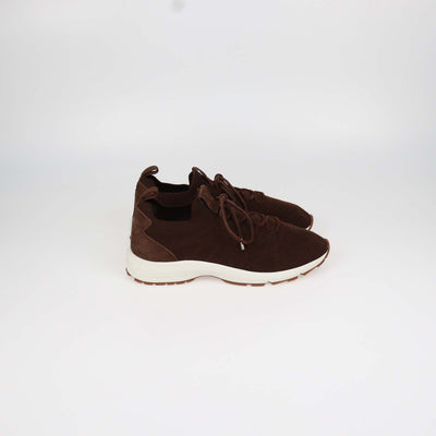 Christian Dior Brown Cannage Knit Fabric and Suede B80 Lounge Sneakers