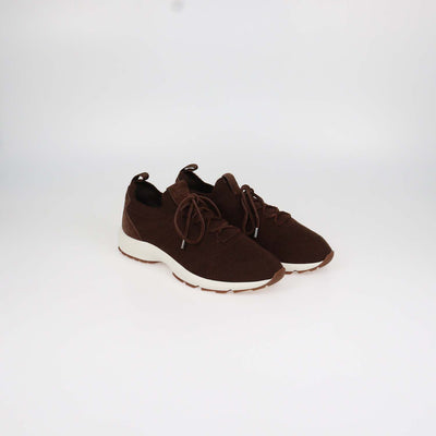 Christian Dior Brown Cannage Knit Fabric and Suede B80 Lounge Sneakers
