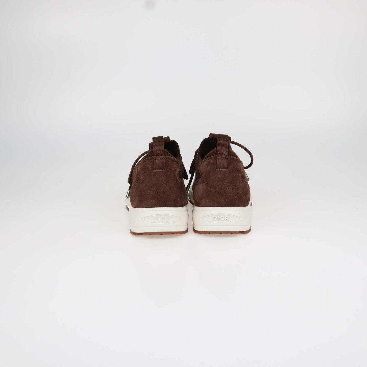 Christian Dior Brown Cannage Knit Fabric and Suede B80 Lounge Sneakers