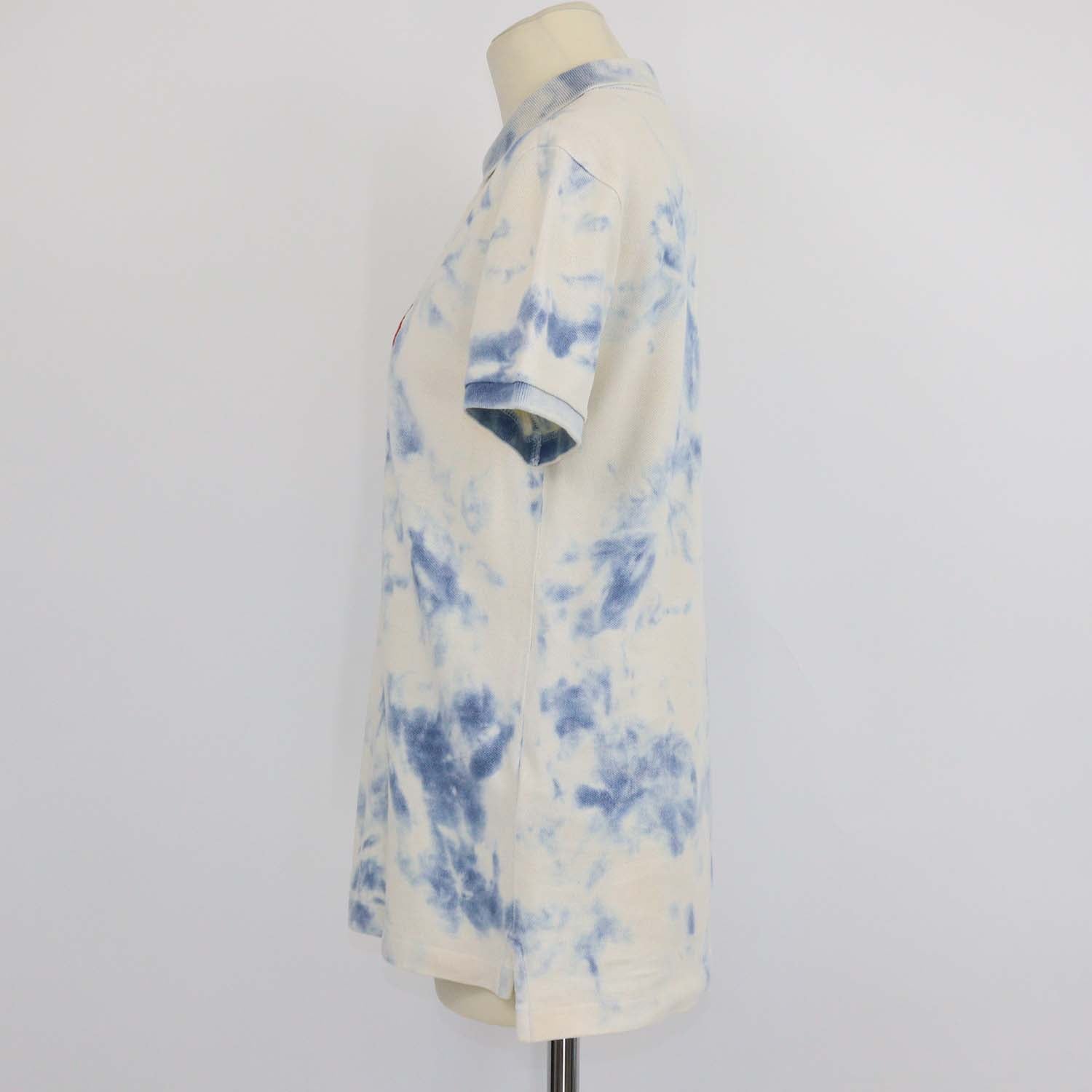 Ralph Lauren White/Blue Cotton Logo Embroidered Polo Shirt