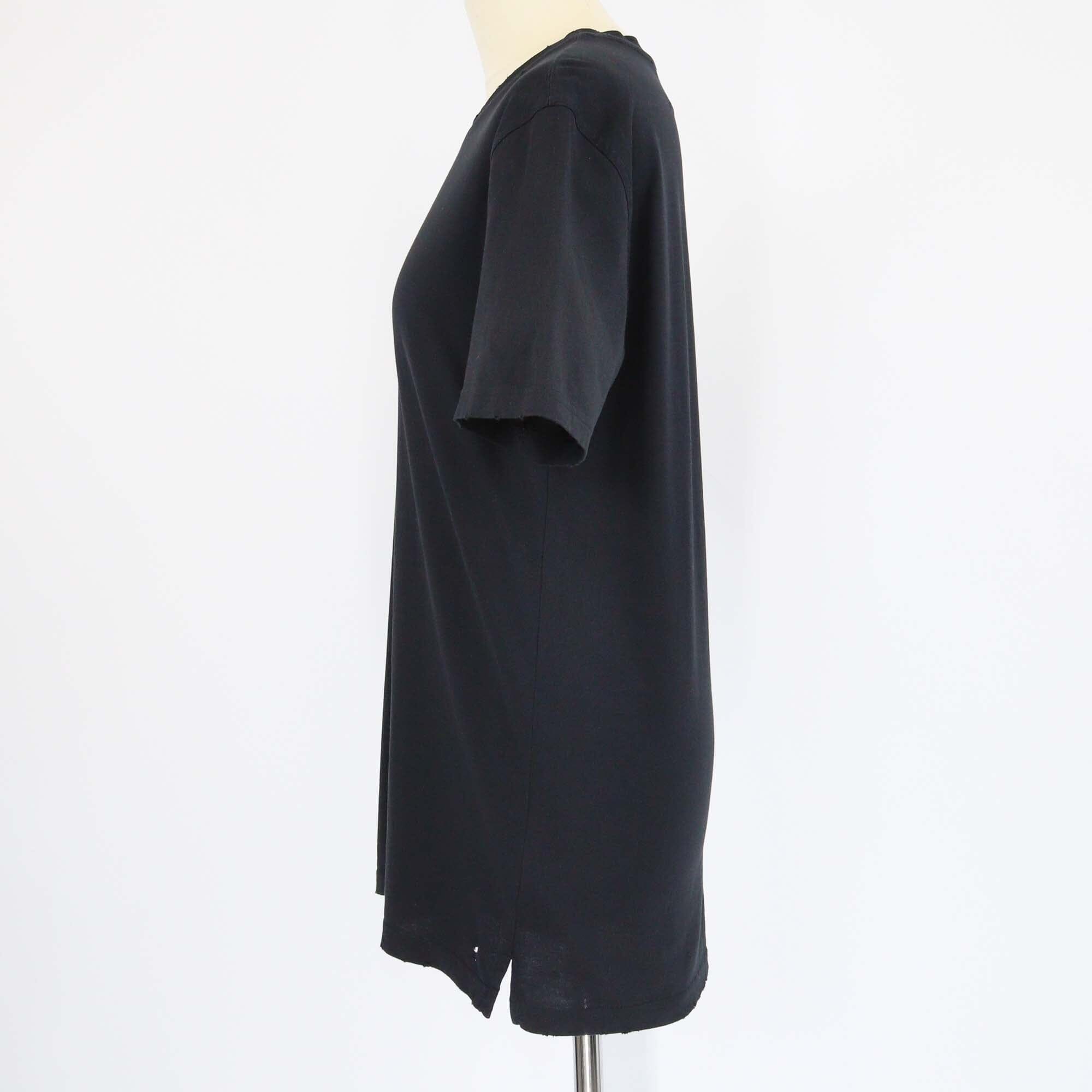Givenchy Black Cotton Distressed Patched Logo T-Shirt Mens Givenchy 