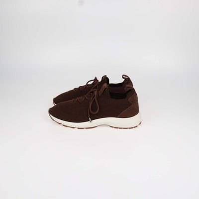 Christian Dior Brown Cannage Knit Fabric and Suede B80 Lounge Sneakers