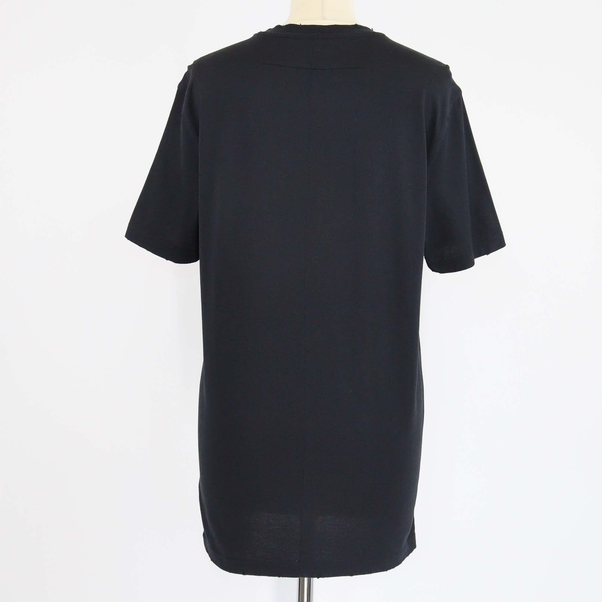 Givenchy Black Cotton Distressed Patched Logo T-Shirt Mens Givenchy 