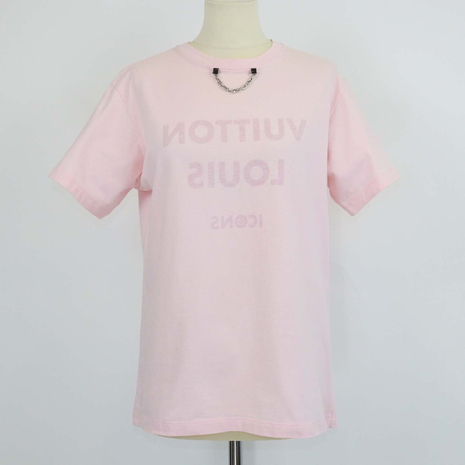 Louis Vuitton Pink Logo Print Classic T-Shirt