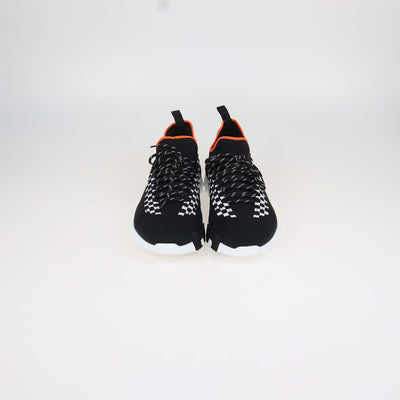 Hermes Black, White Knit Fabric Braided Bolduc Flex Slip-on Sneakers