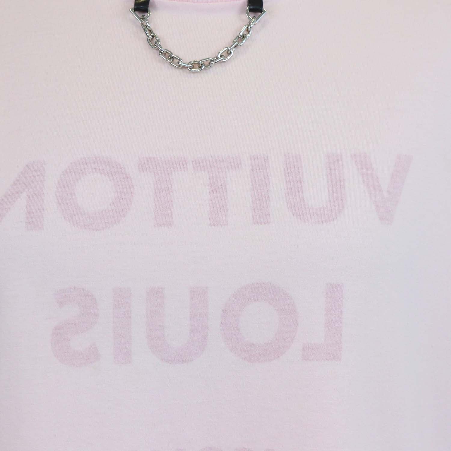 Louis Vuitton Pink Logo Print Classic T-Shirt