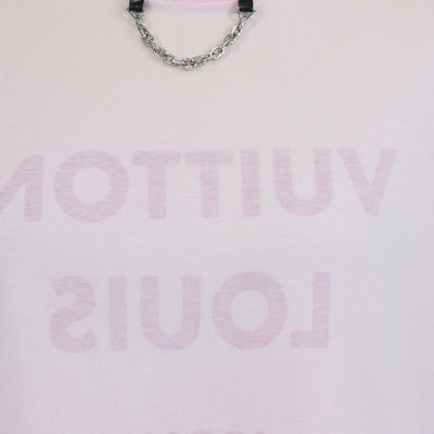 Louis Vuitton Pink Logo Print Classic T-Shirt