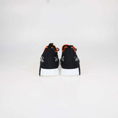 Hermes Black, White Knit Fabric Braided Bolduc Flex Slip-on Sneakers