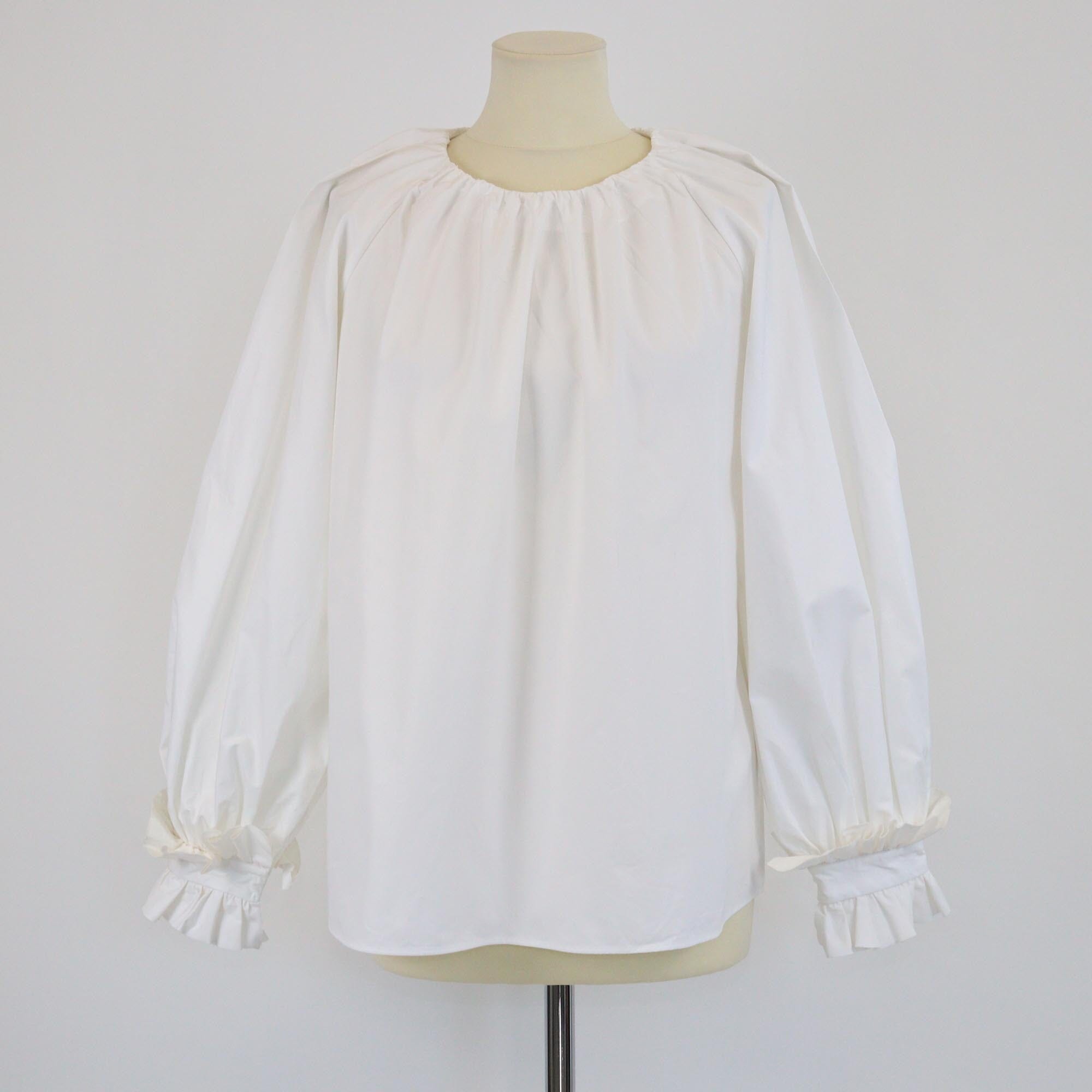 Fendi White Ruffled Detailed Long Sleeve Blouse Womens Fendi 