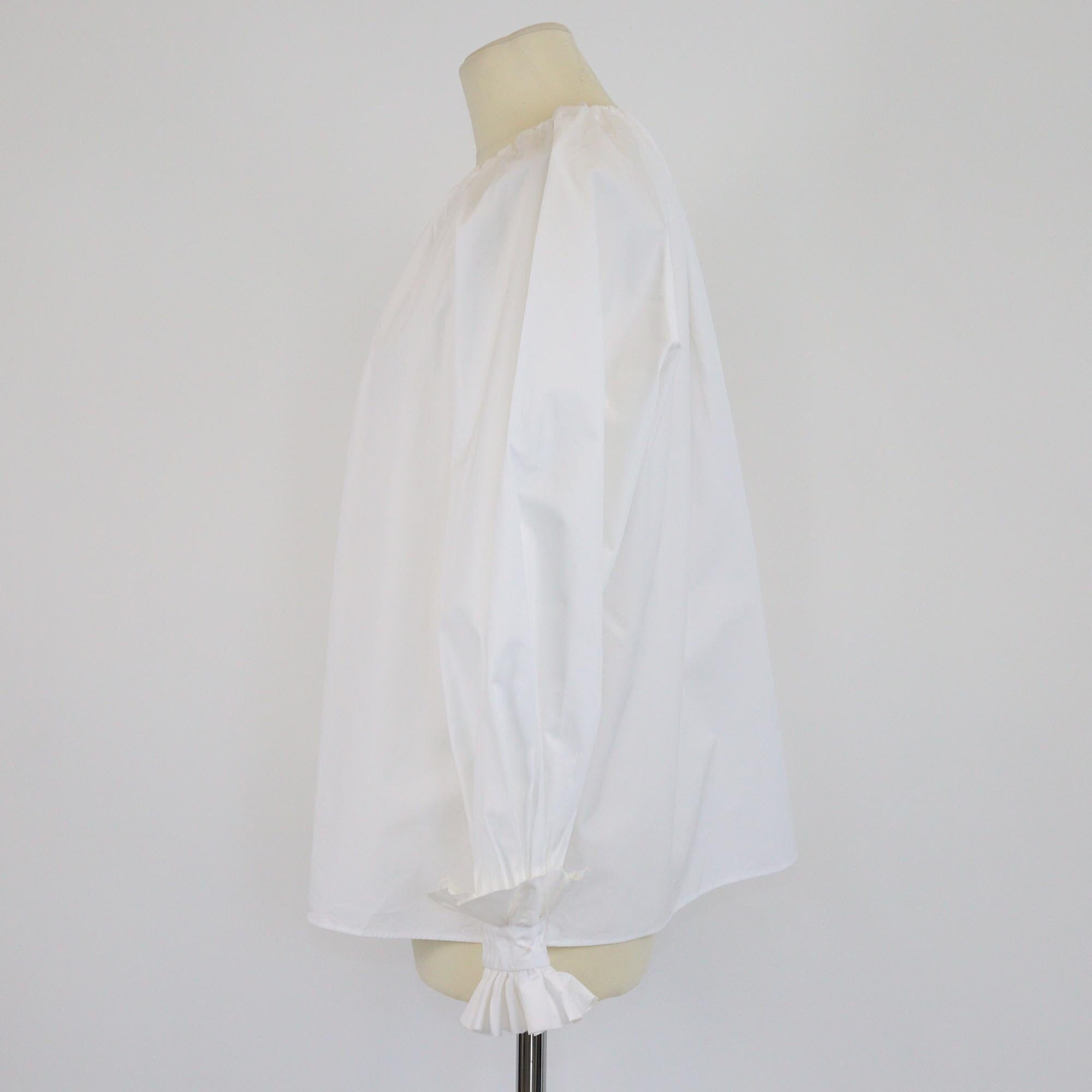 Fendi White Ruffled Detailed Long Sleeve Blouse Womens Fendi 