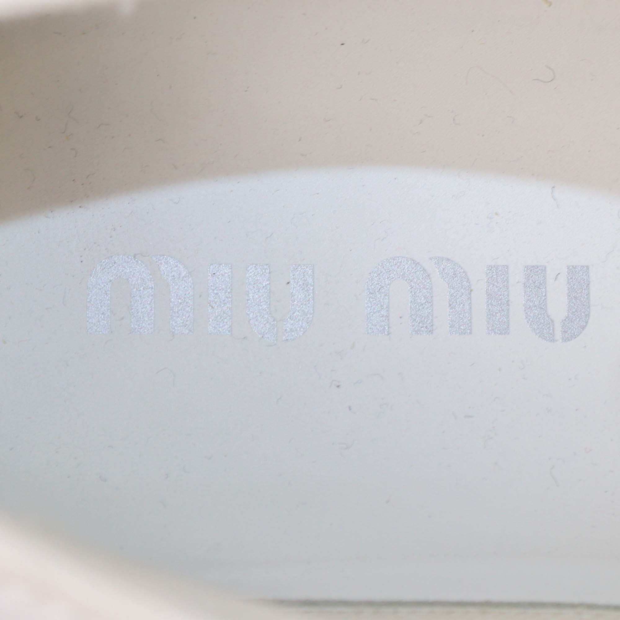 Miu Miu White Denim Platform Low Top Sneakers