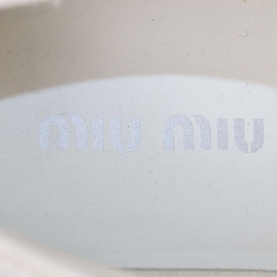 Miu Miu White Denim Platform Low Top Sneakers