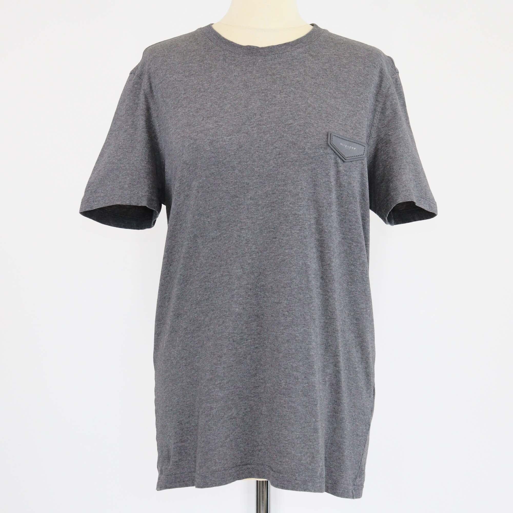 Givenchy Dark Grey Patched Logo Cotton T-Shirt Mens Givenchy 