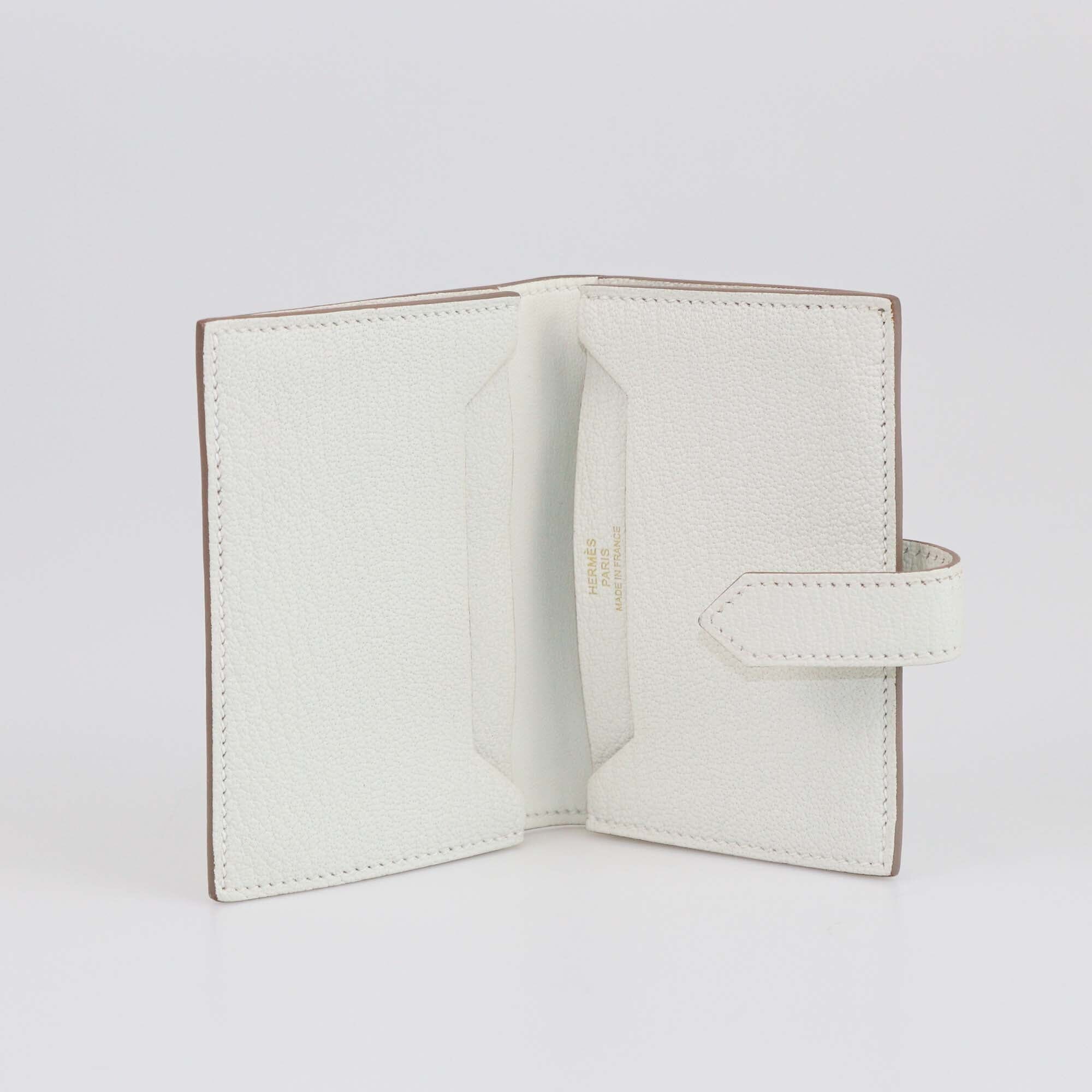 Hermes Gris Neve Mysore Gold Hardware Mini Bearn Wallet Womens Hermes 