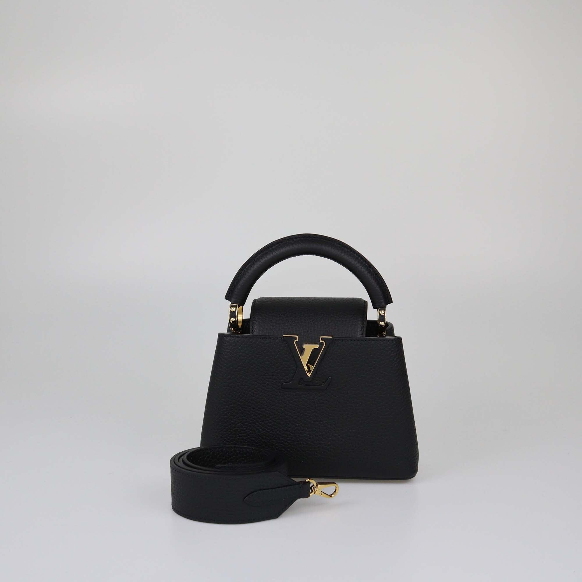 Louis Vuitton Black Taurillon Mini Capucines Bag Womens Louis Vuitton 