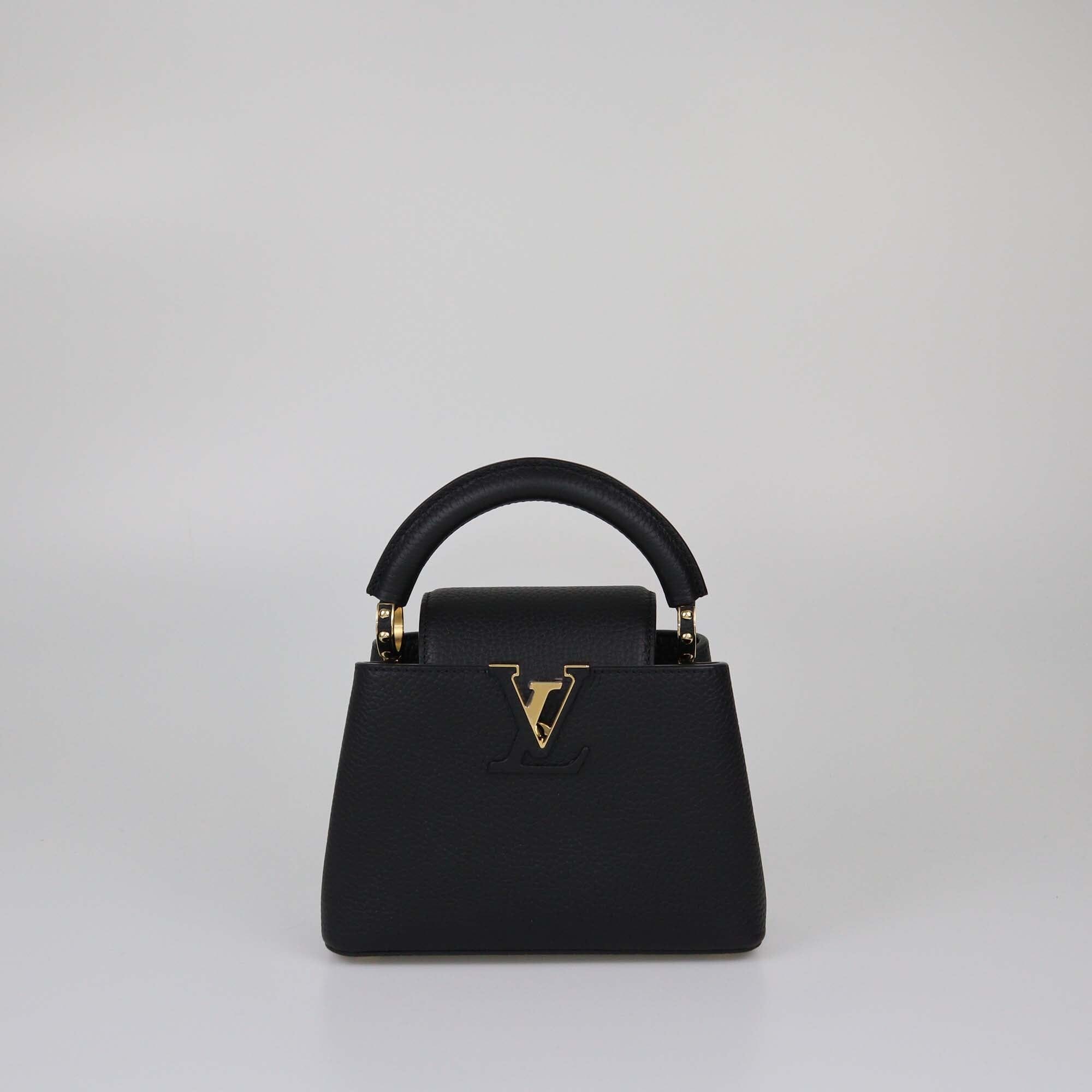 Louis Vuitton Black Taurillon Mini Capucines Bag Womens Louis Vuitton 