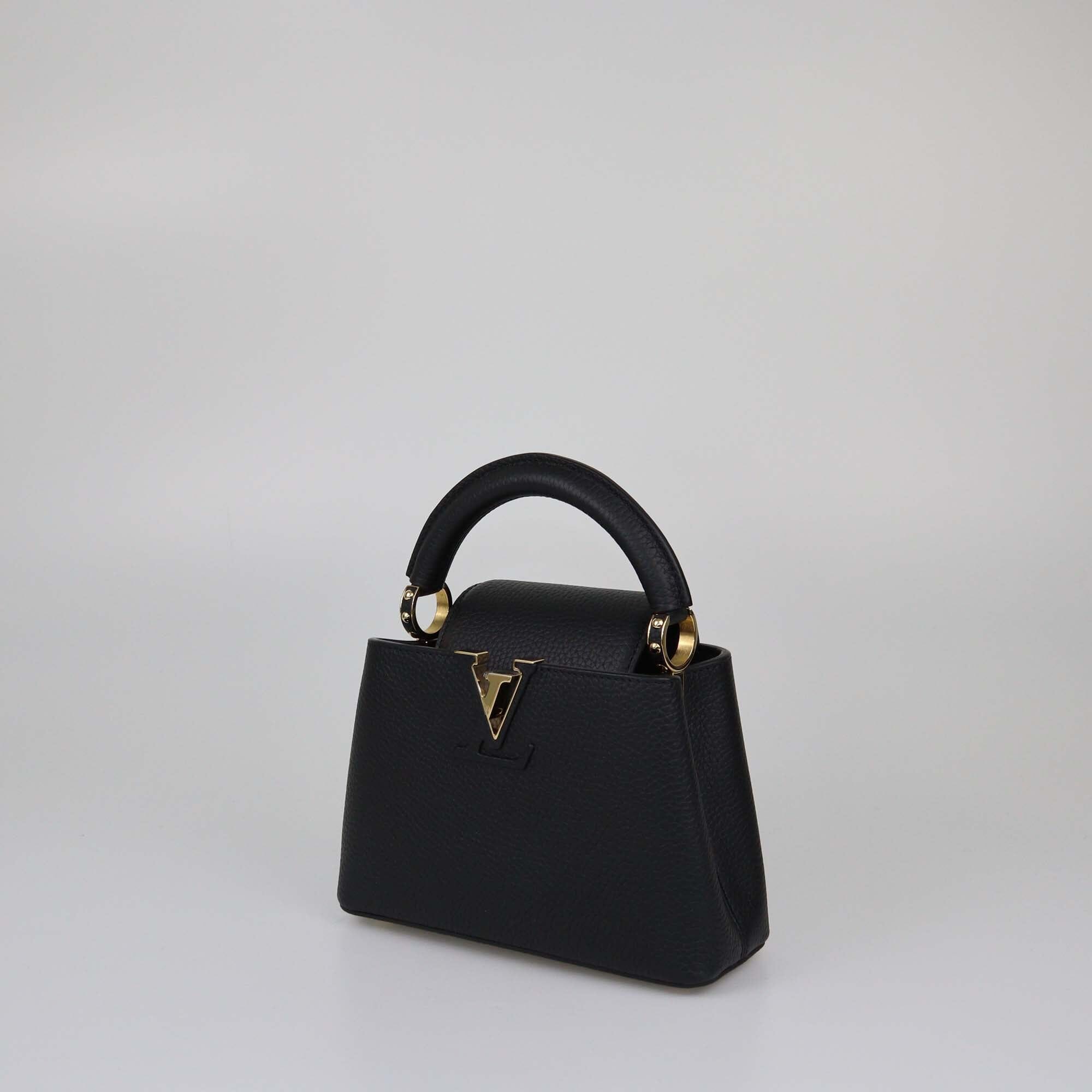 Louis Vuitton Black Taurillon Mini Capucines Bag Womens Louis Vuitton 