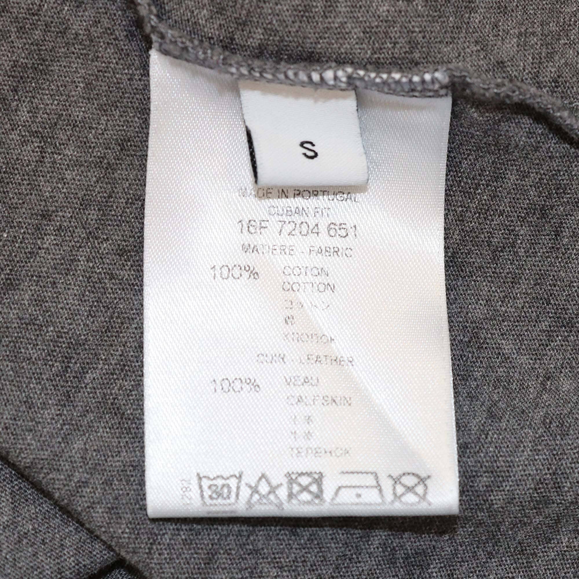 Givenchy Dark Grey Patched Logo Cotton T-Shirt Mens Givenchy 