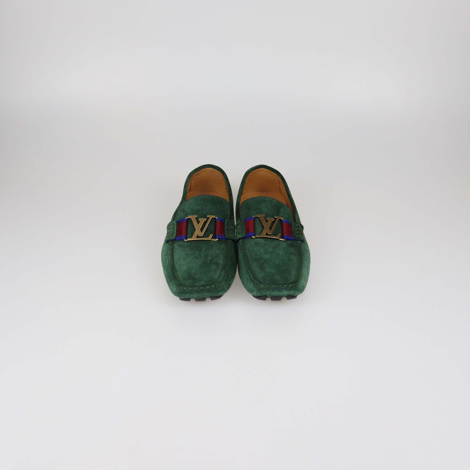 Louis Vuitton Green Suede Monte Carlo Moccasin