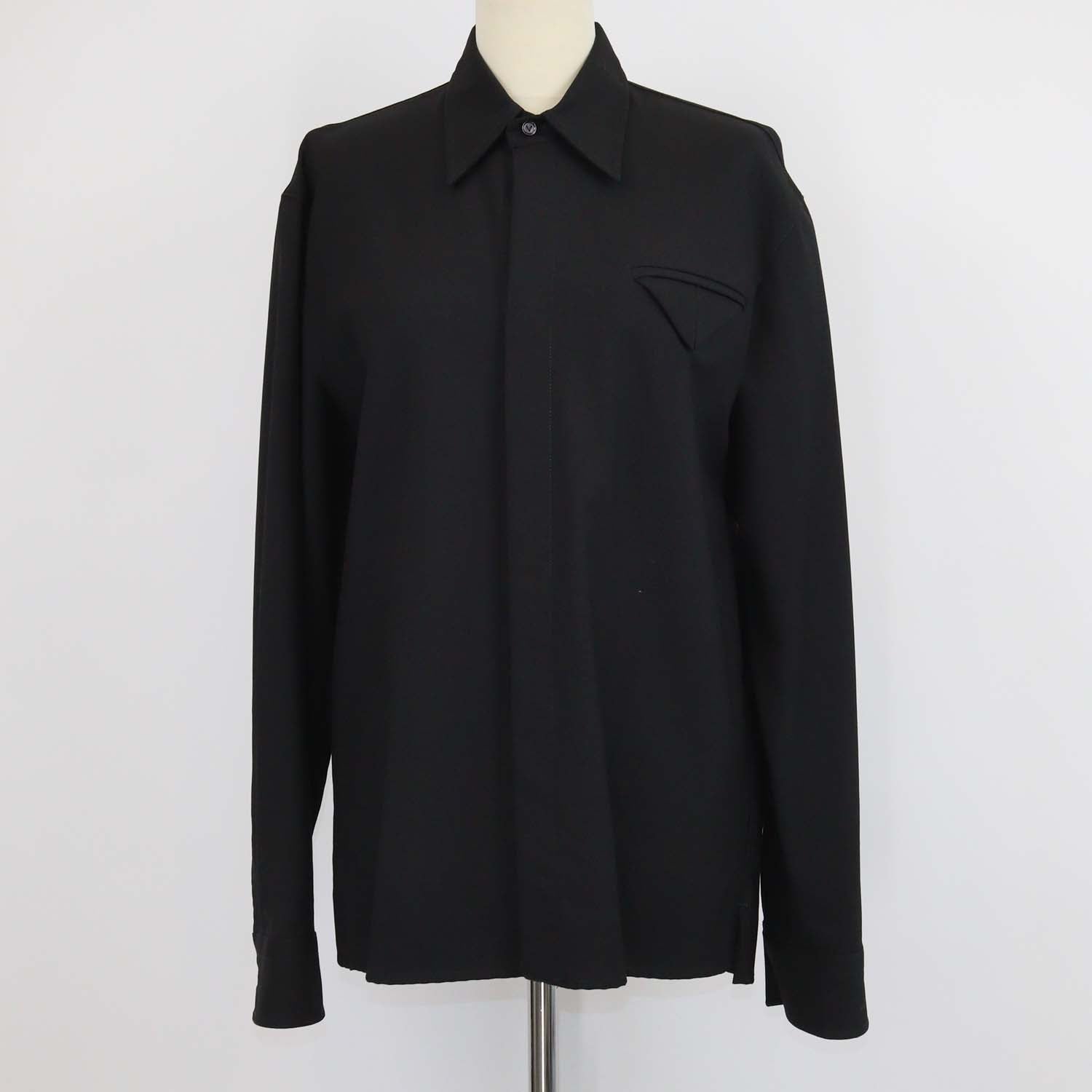 Bottega Veneta Black Wool Long Sleeve Shirt