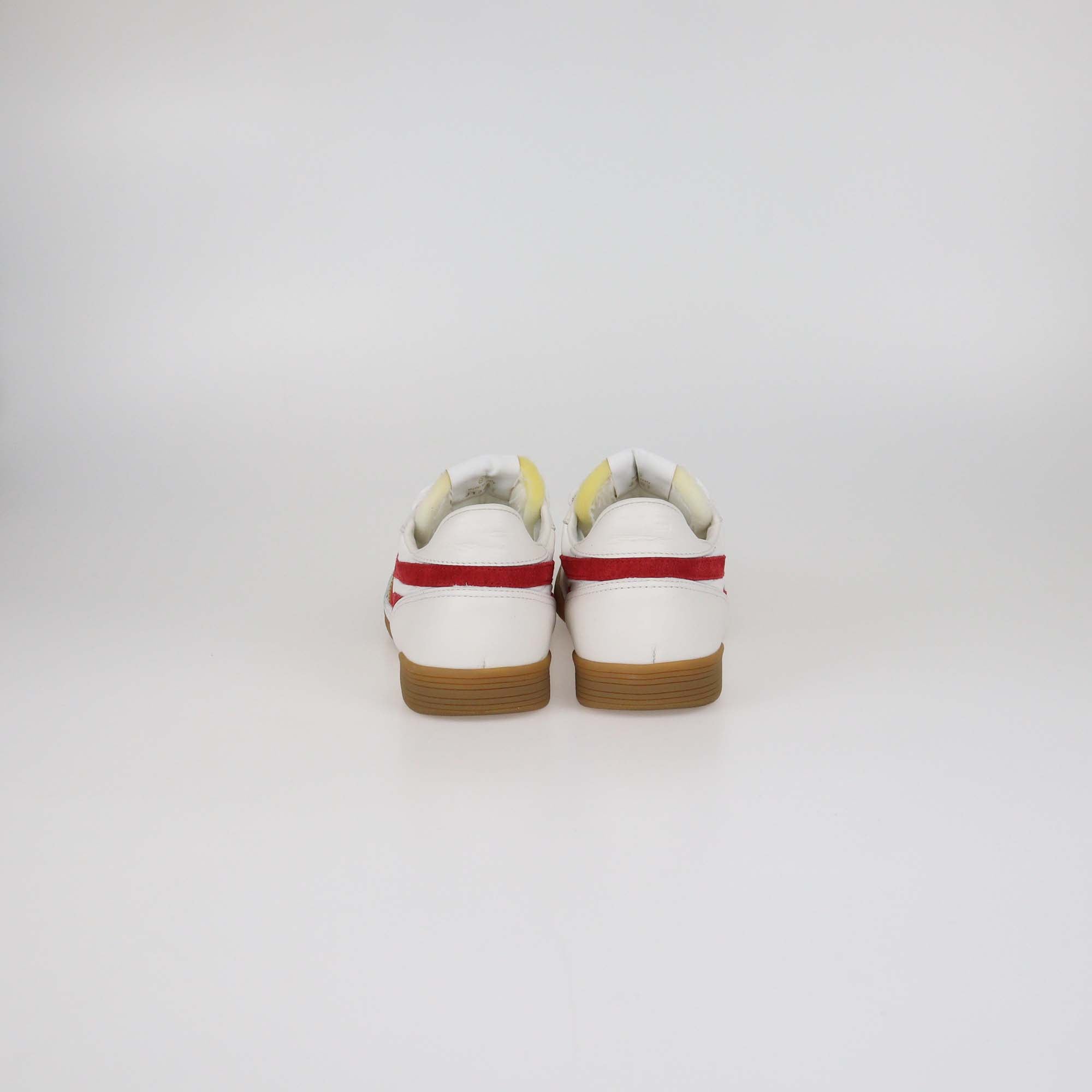 Tom Ford White/Red Nylon and Leather Jackson Sneakers