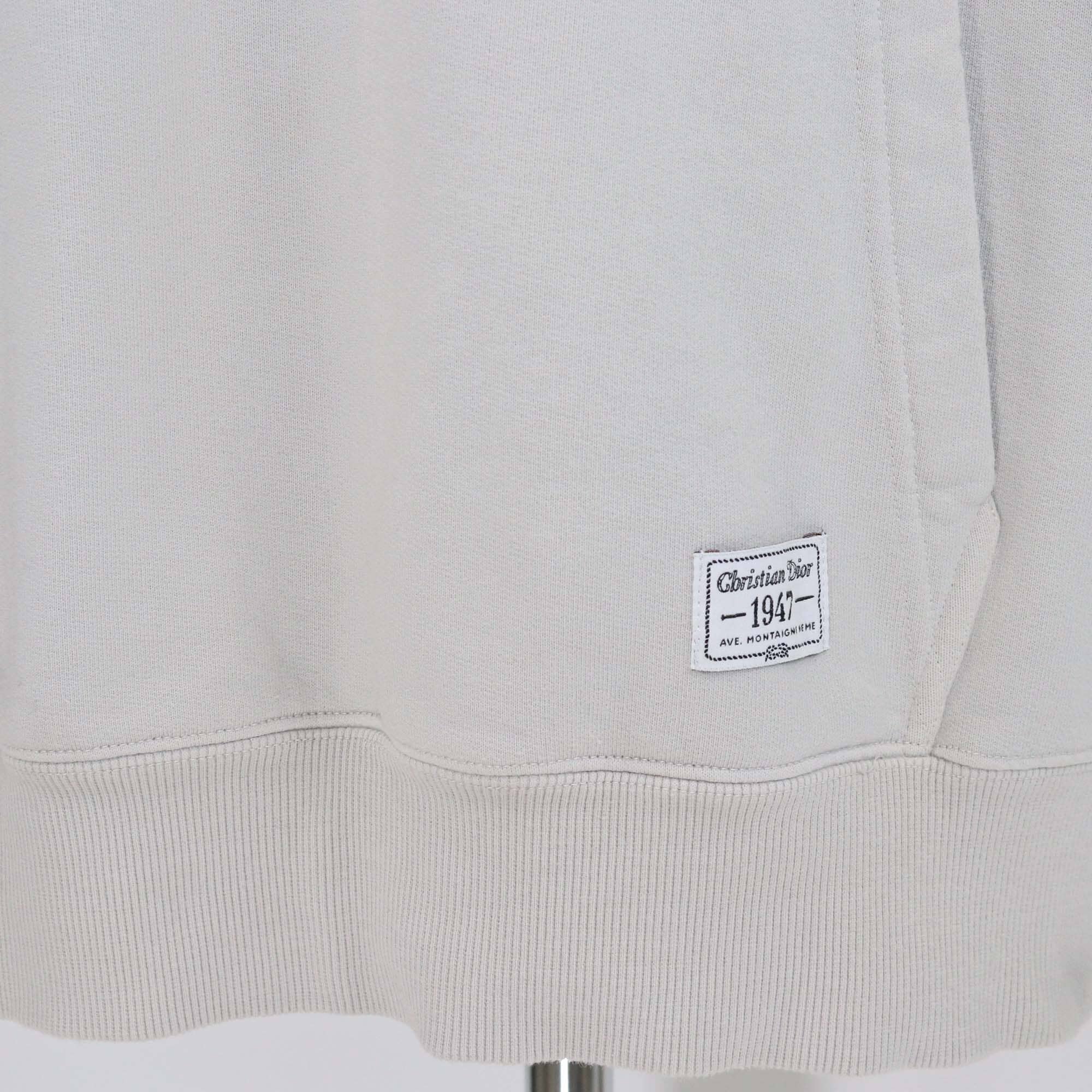 Dior Homme Grey Embroidered Cotton Hoodie Jacket Mens Dior Homme 