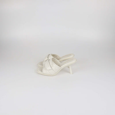 Christian Dior Off White Macro Cannage Leather Diorevolution Slide Sandals