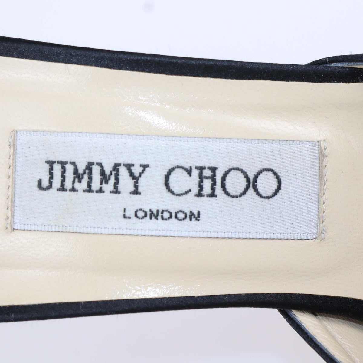 Jimmy Choo Black Satin Bow Slide Sandals