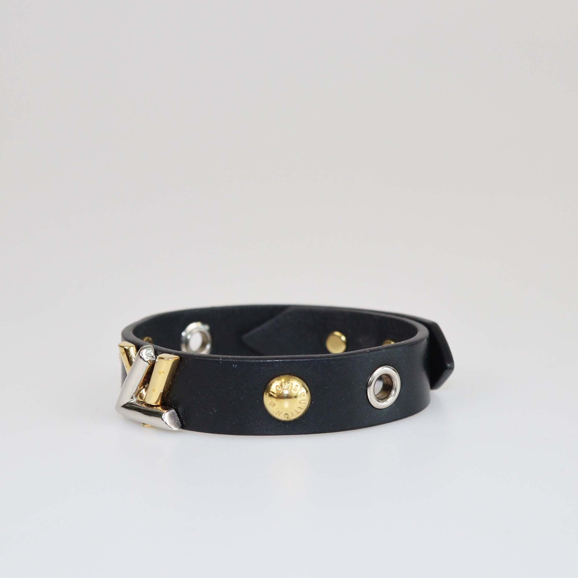 Louis Vuitton Black Twist It Bracelet 17 Womens Louis Vuitton 