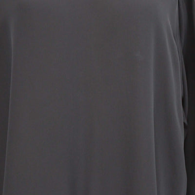 Chloe Navy Blue Silk Long Sleeve V-Neck Tunic Top