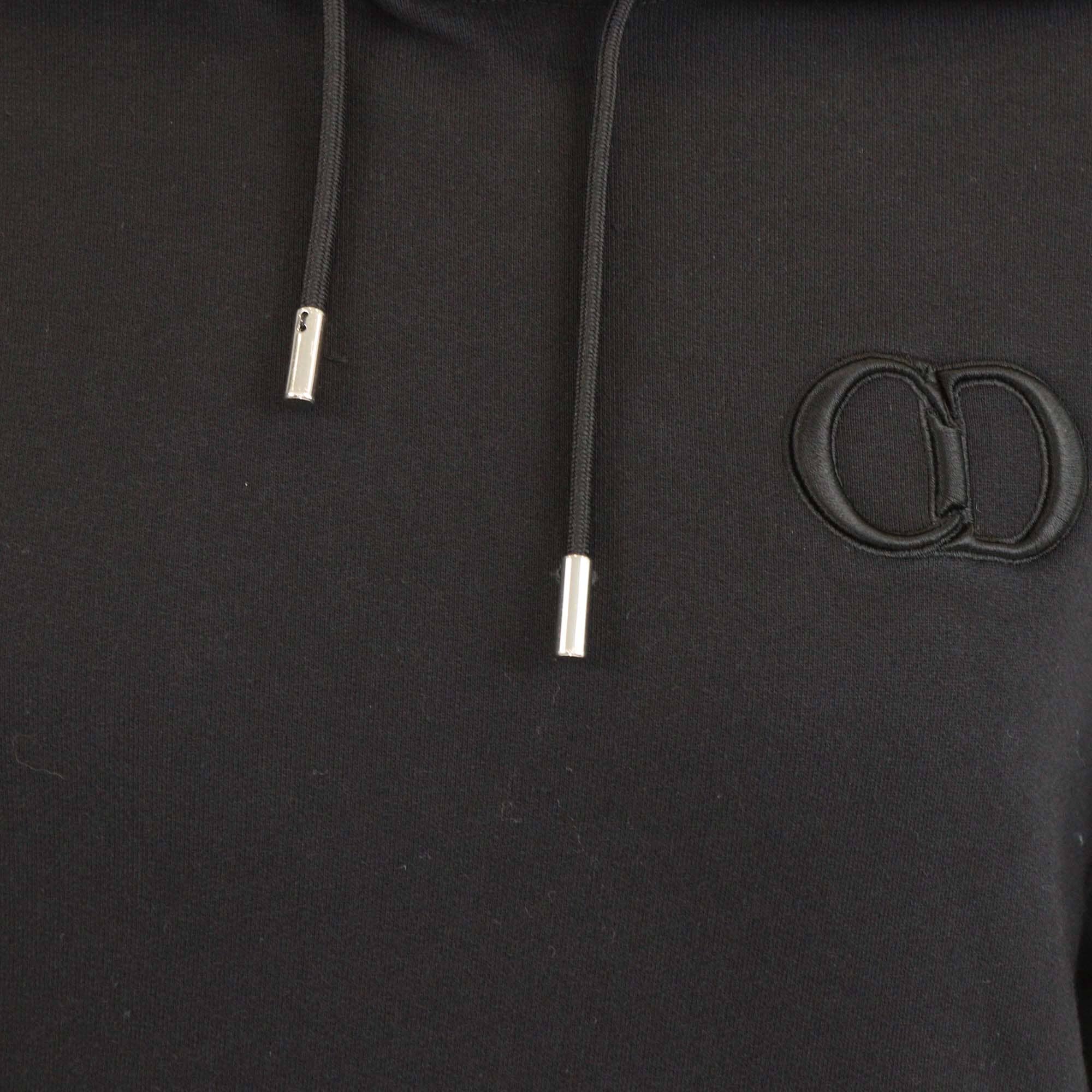 Dior Homme Black CD Embroidered Cotton Hoodie Jacket Mens Dior Homme 