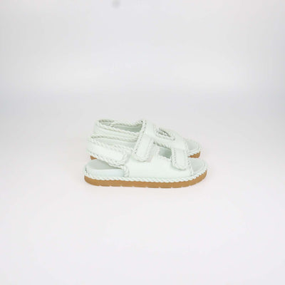 Bottega Veneta Mint Green Leather Jack Flat Sandals