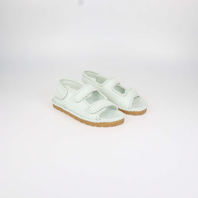 Bottega Veneta Mint Green Leather Jack Flat Sandals