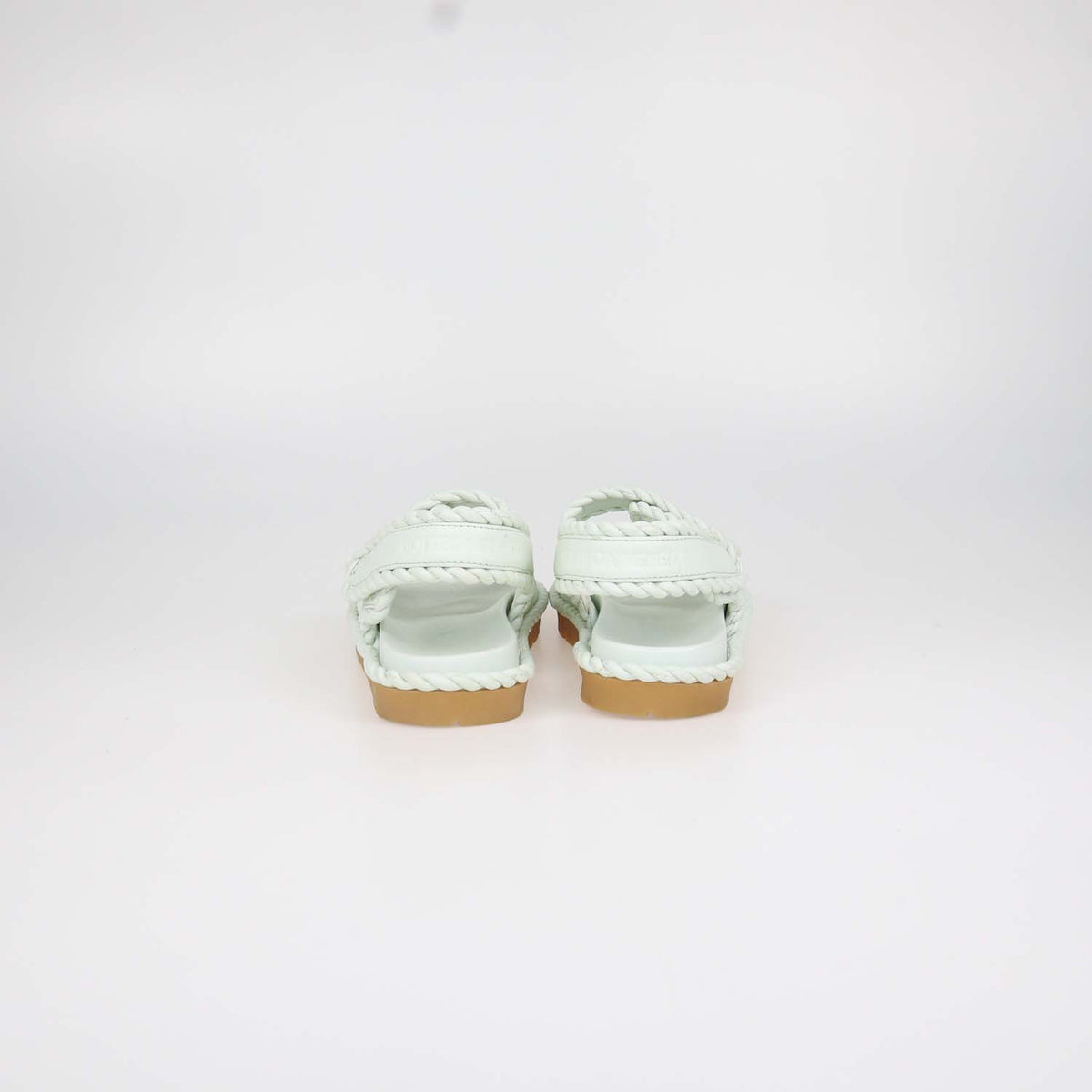 Bottega Veneta Mint Green Leather Jack Flat Sandals