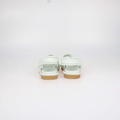 Bottega Veneta Mint Green Leather Jack Flat Sandals