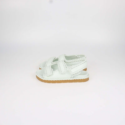 Bottega Veneta Mint Green Leather Jack Flat Sandals