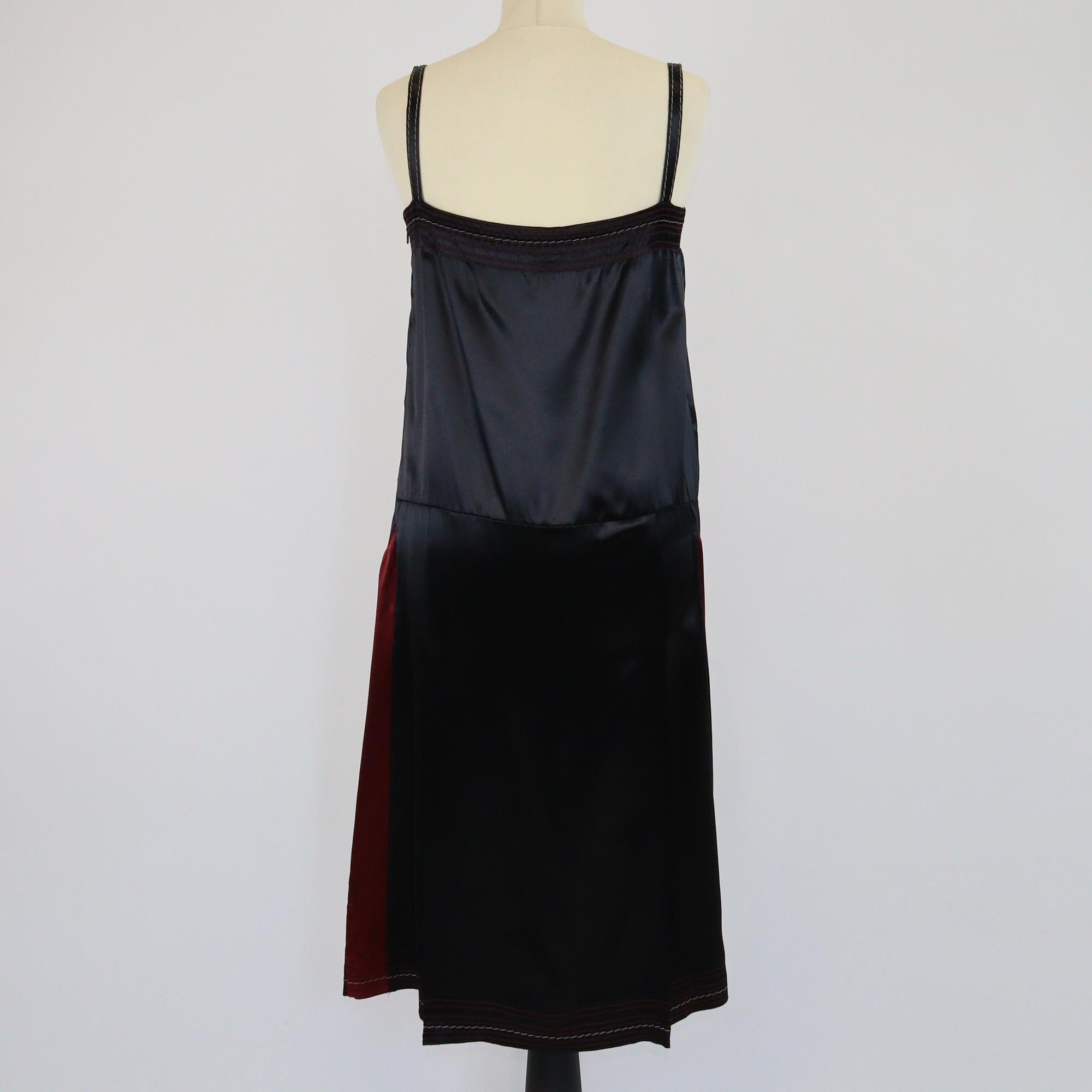 Bottega Veneta Black Printed Sleeveless Square Neckline Slip Dress Womens Bottega Veneta 