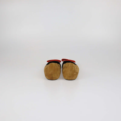 Pierre Hardy Tricolor Suede Pointed Toe Flats