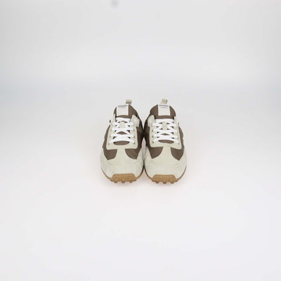 Hermes Brown, Light Beige Nylon and Suede In Sneakers