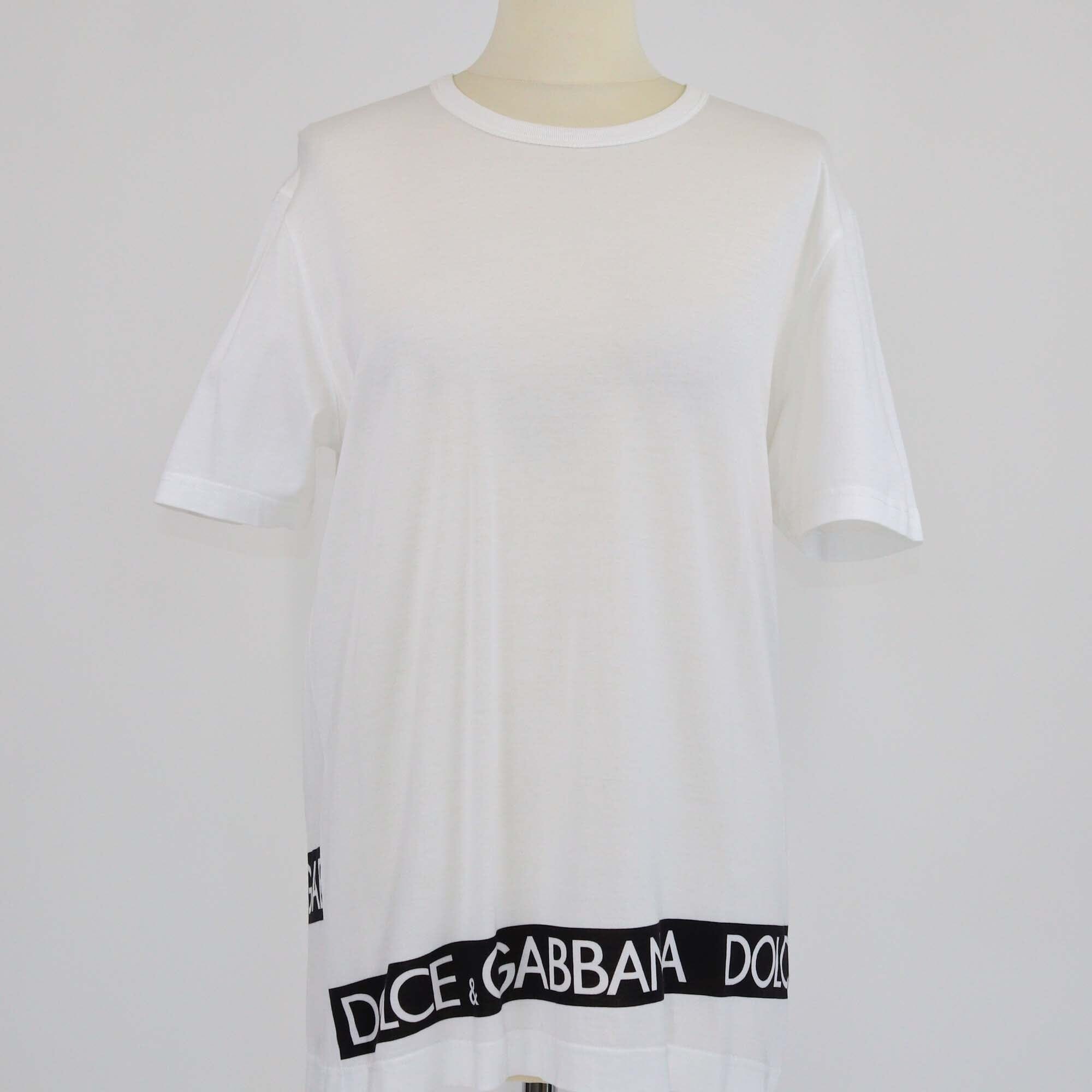 Dolce & Gabbana White Logo Print DG Millennials Cotton T-Shirt Mens Dolce & Gabbana 